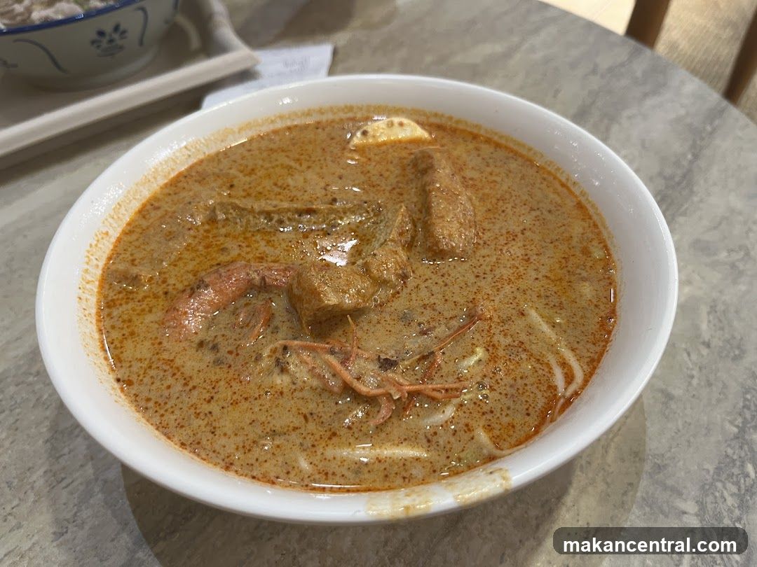 Laksa bowl on table