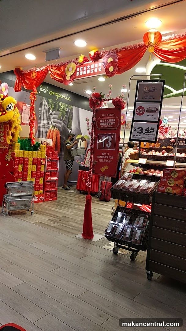 Supermarket Interior with Chinese New Year Decorations