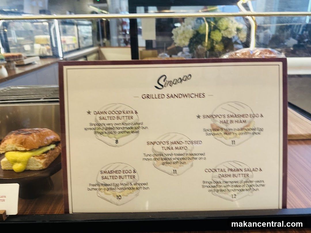 Sinopoo Grilled Sandwiches Menu