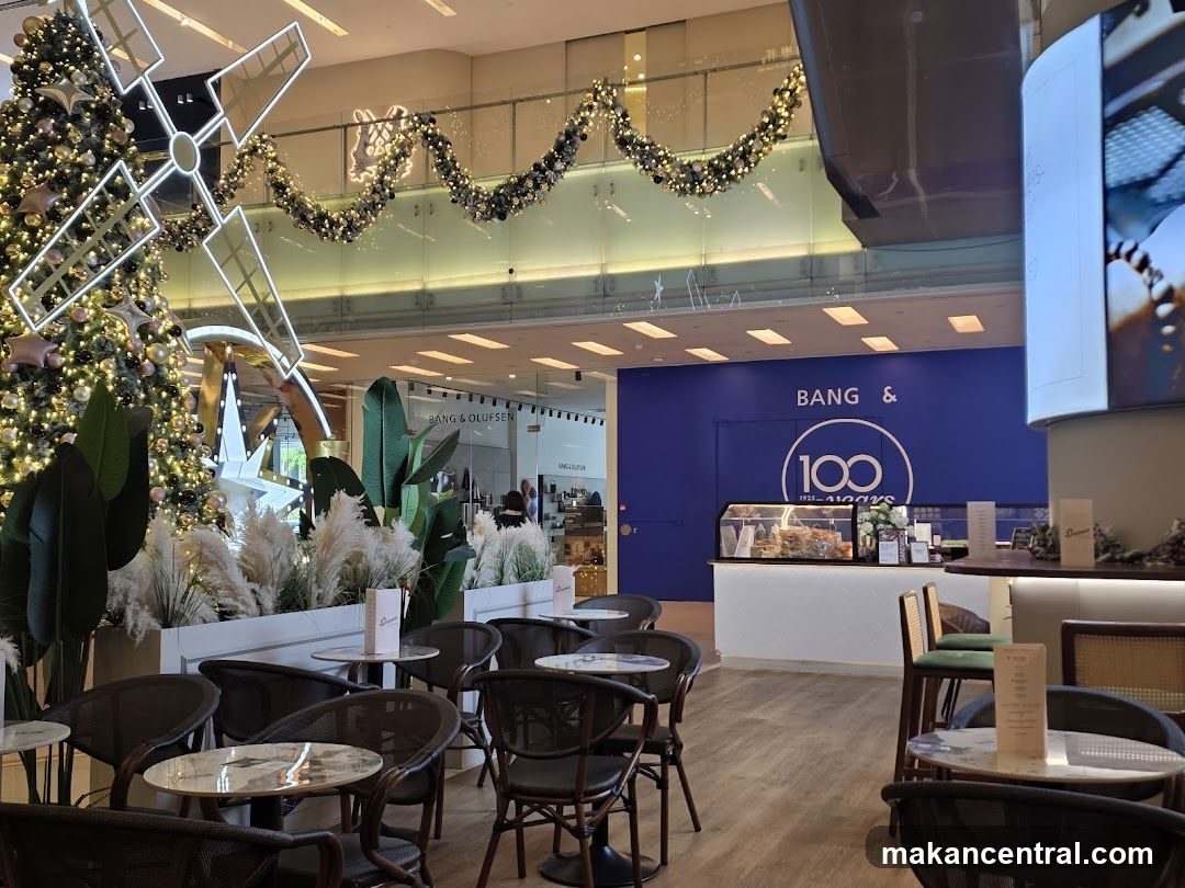 Interior of a café or retail space during holiday season