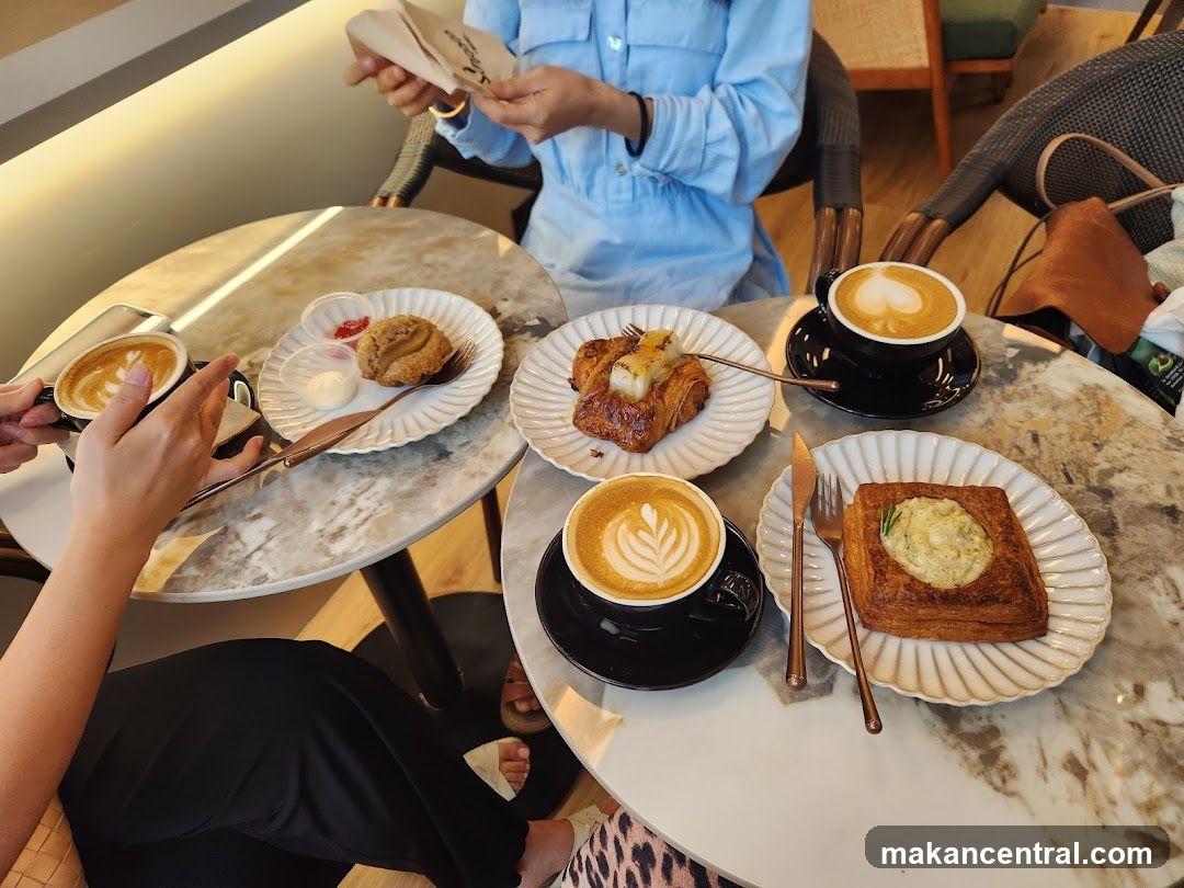 Coffee and pastry tasting at a café