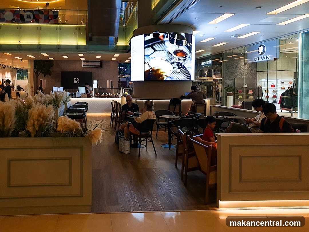 Interior of a shopping mall cafe area
