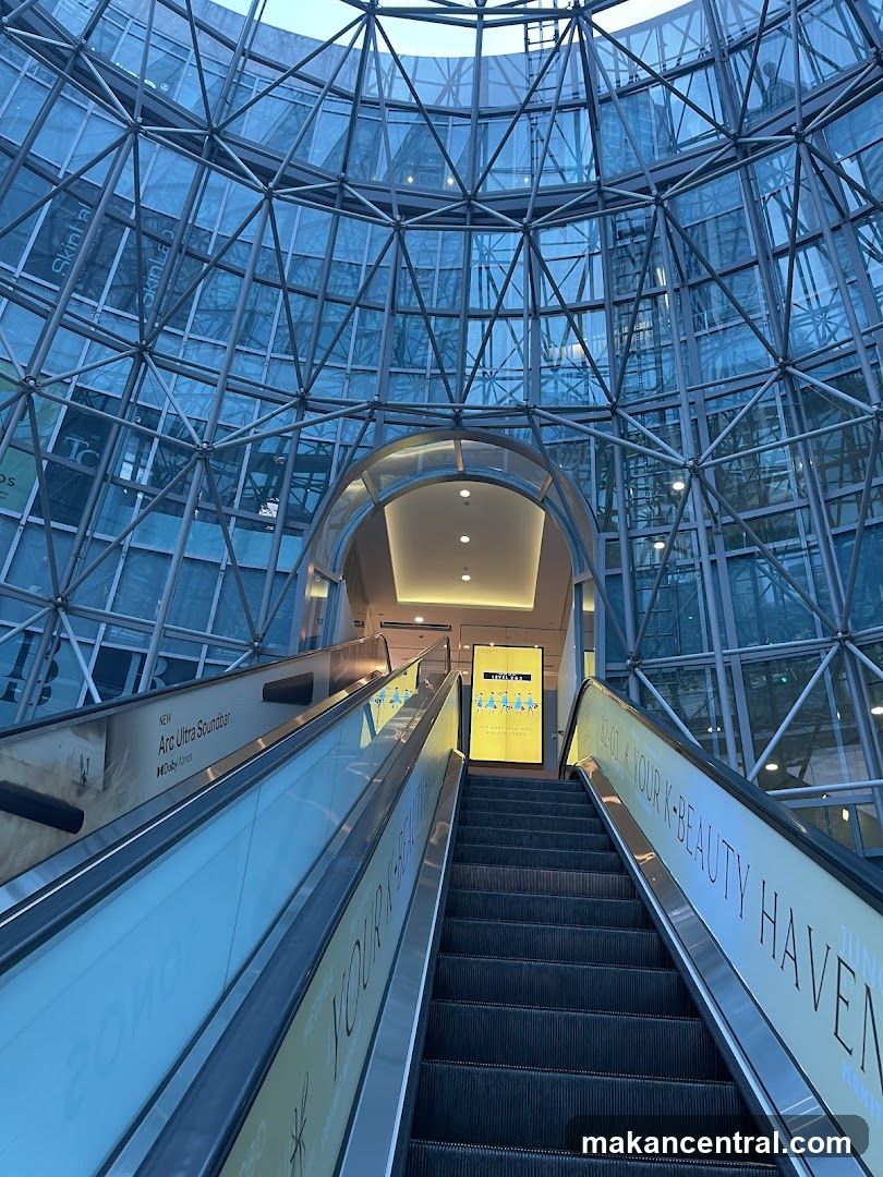 Interior escalator view