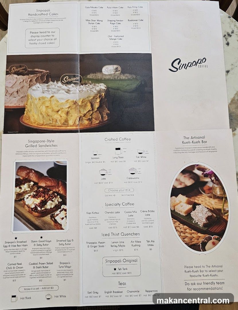 Sinpopo Coffee Menu
