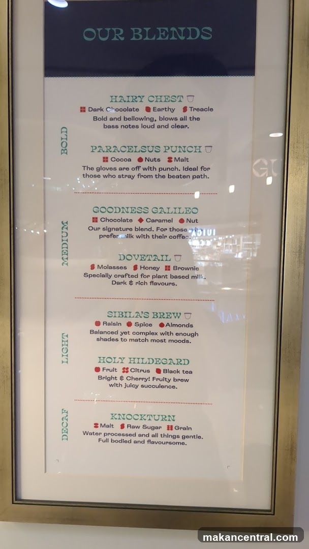 Our Blends Menu
