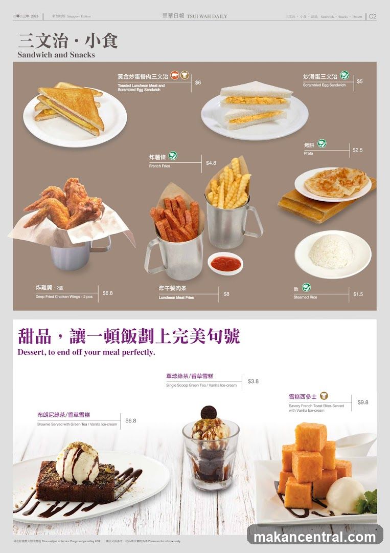 Sandwich and Snacks Menu