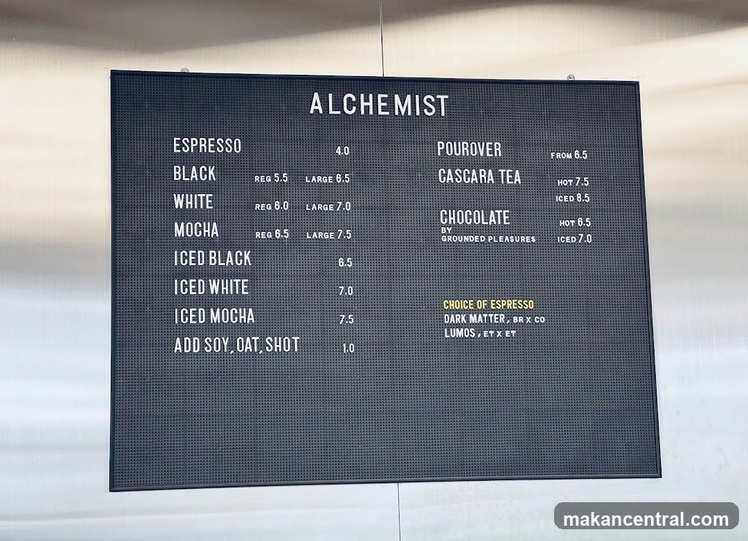 Alchemist Menu