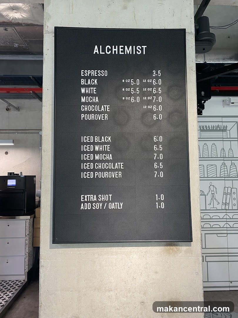 Alchemist Coffee Menu