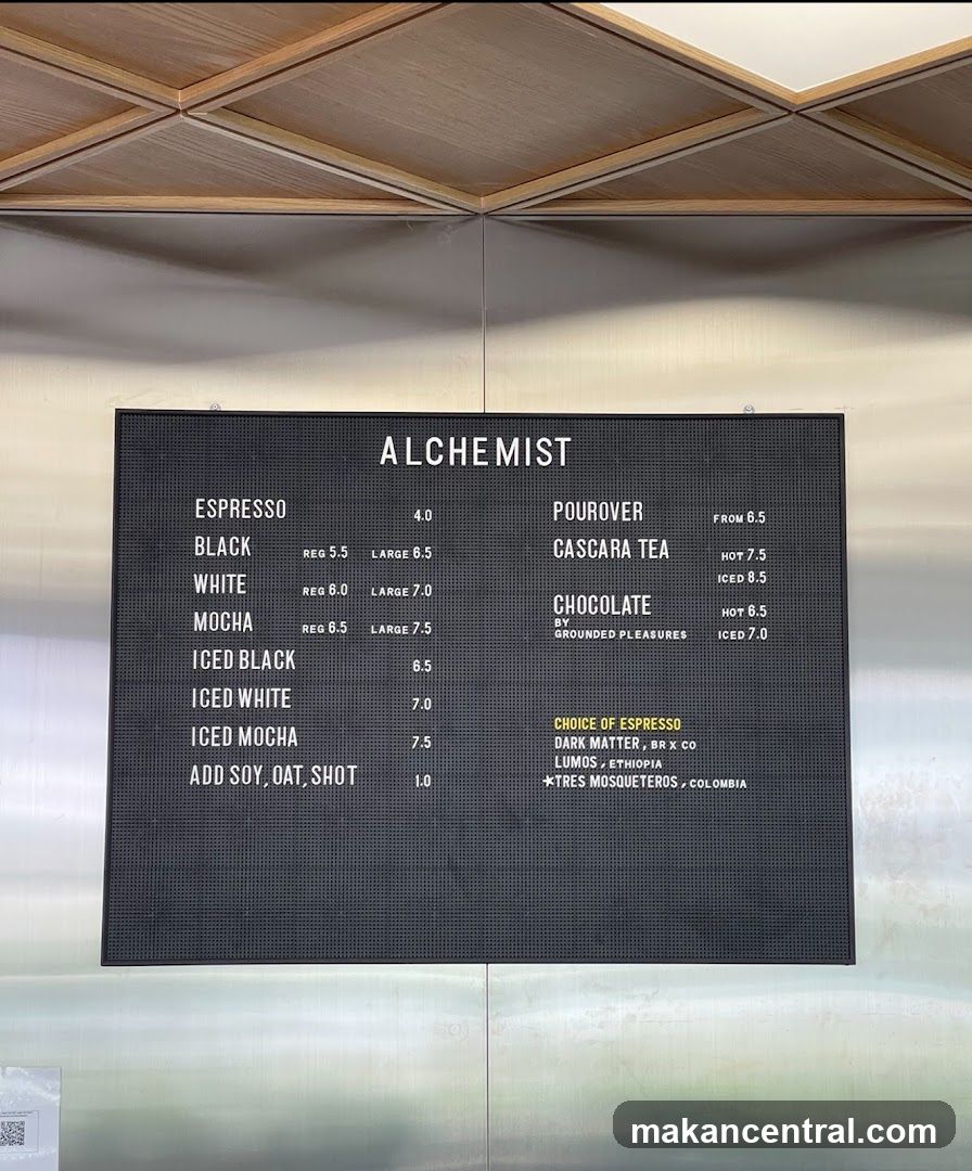 Alchemist Menu Board