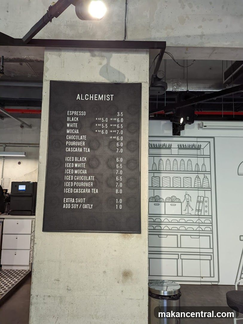 Alchemist Coffee Menu