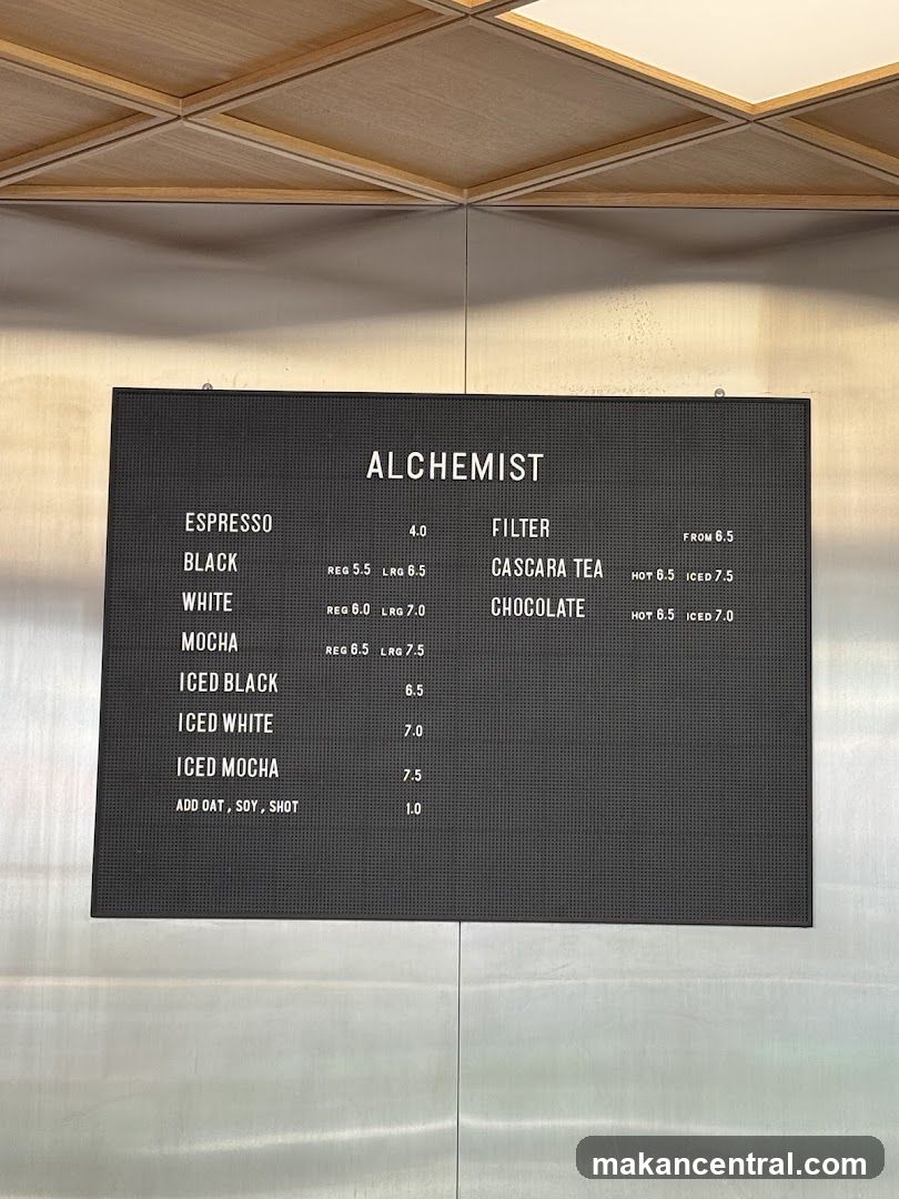 Alchemist Menu Board