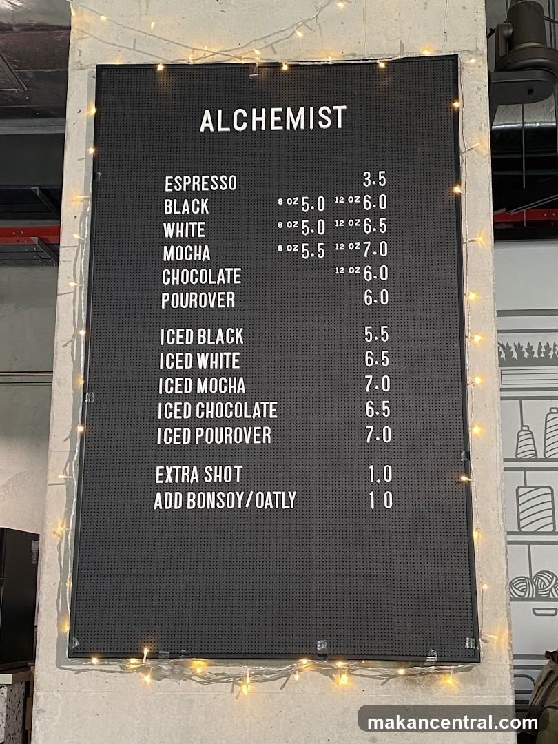 Alchemist Coffee Menu
