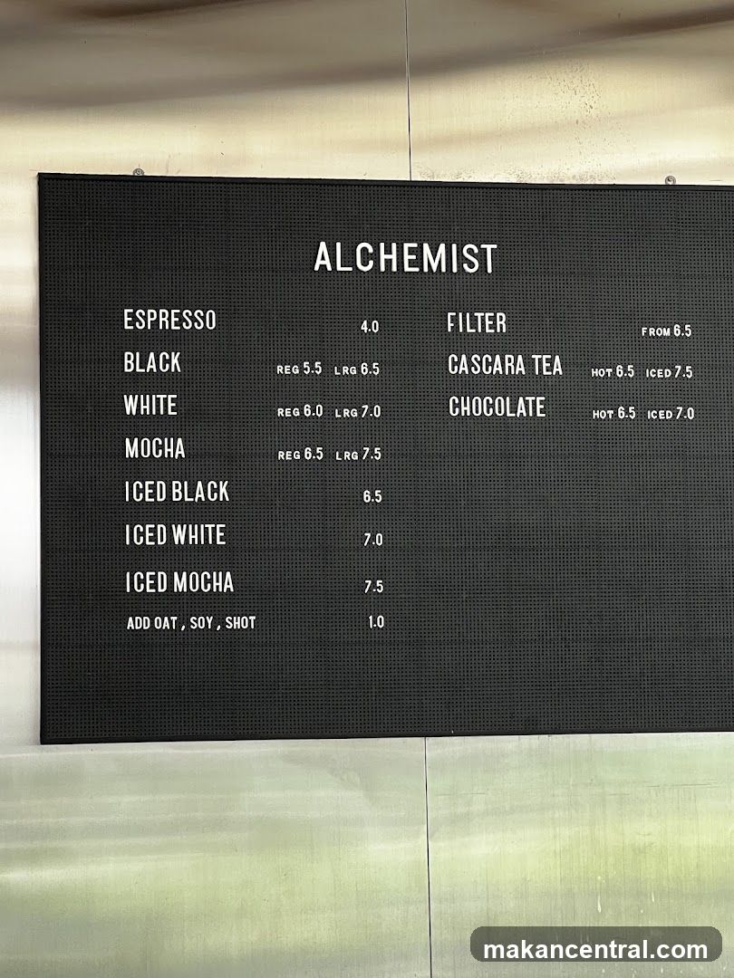 Alchemist Menu