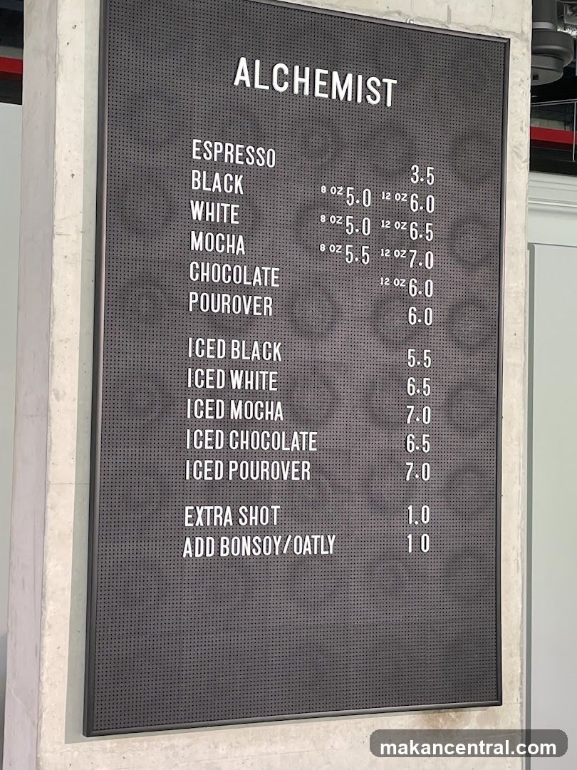 Alchemist Coffee Menu
