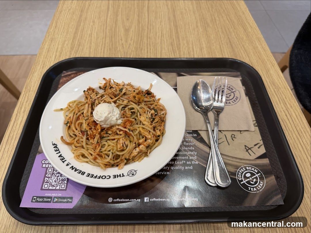 Coffee Bean & Tea Leaf meal served on tray