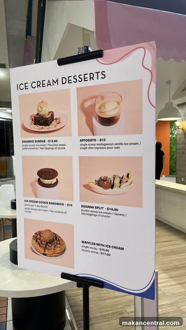 Ice Cream Desserts Menu