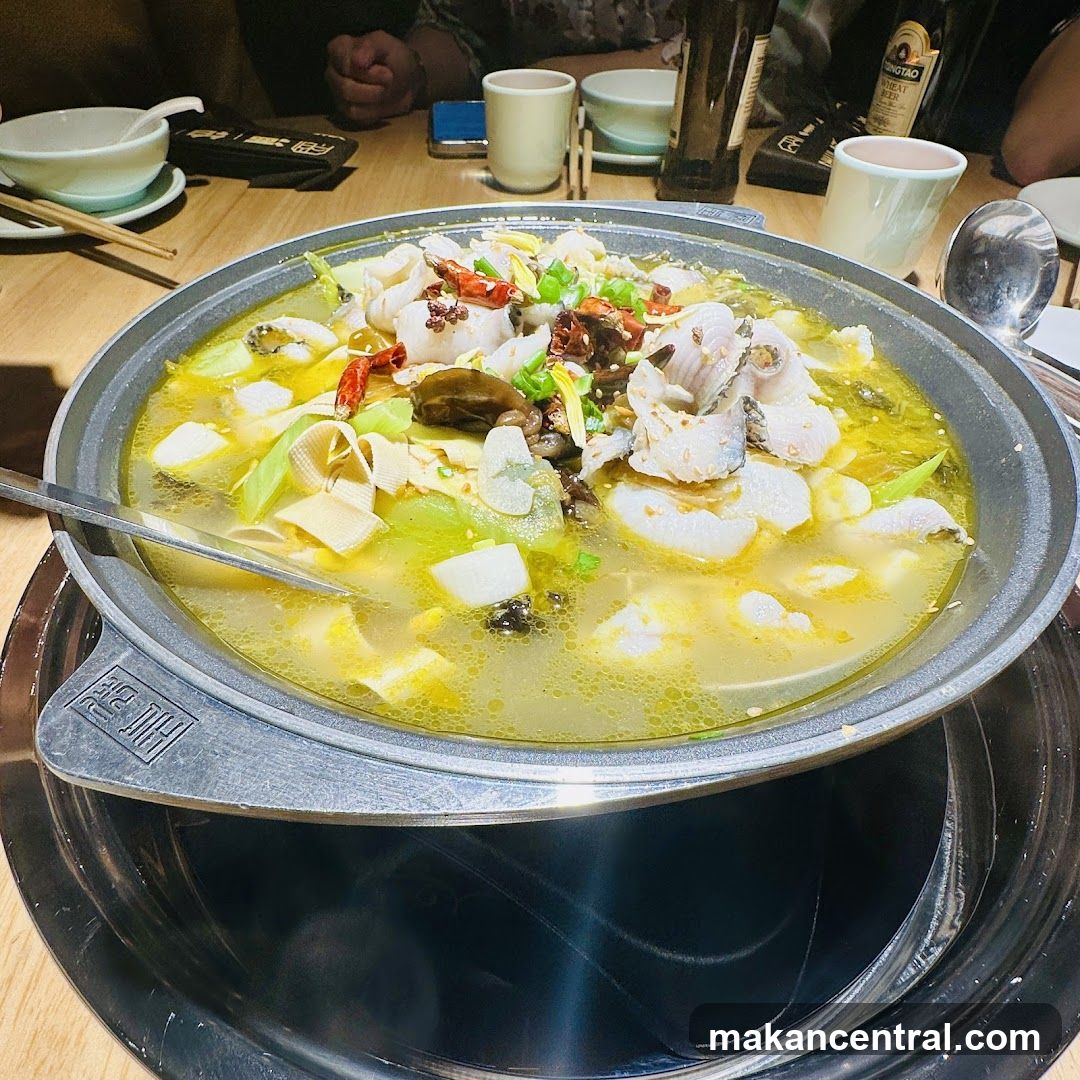 Restaurant Interior with Hot Pot Dish