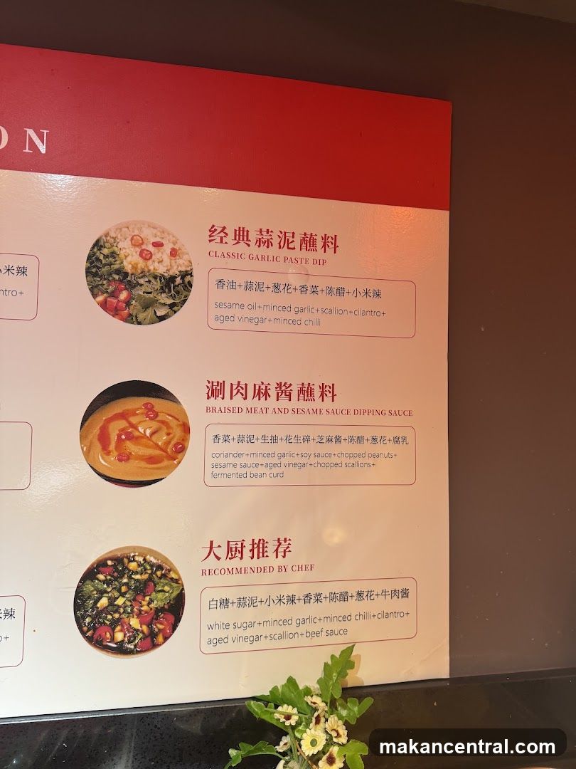 Dipping Sauces Menu