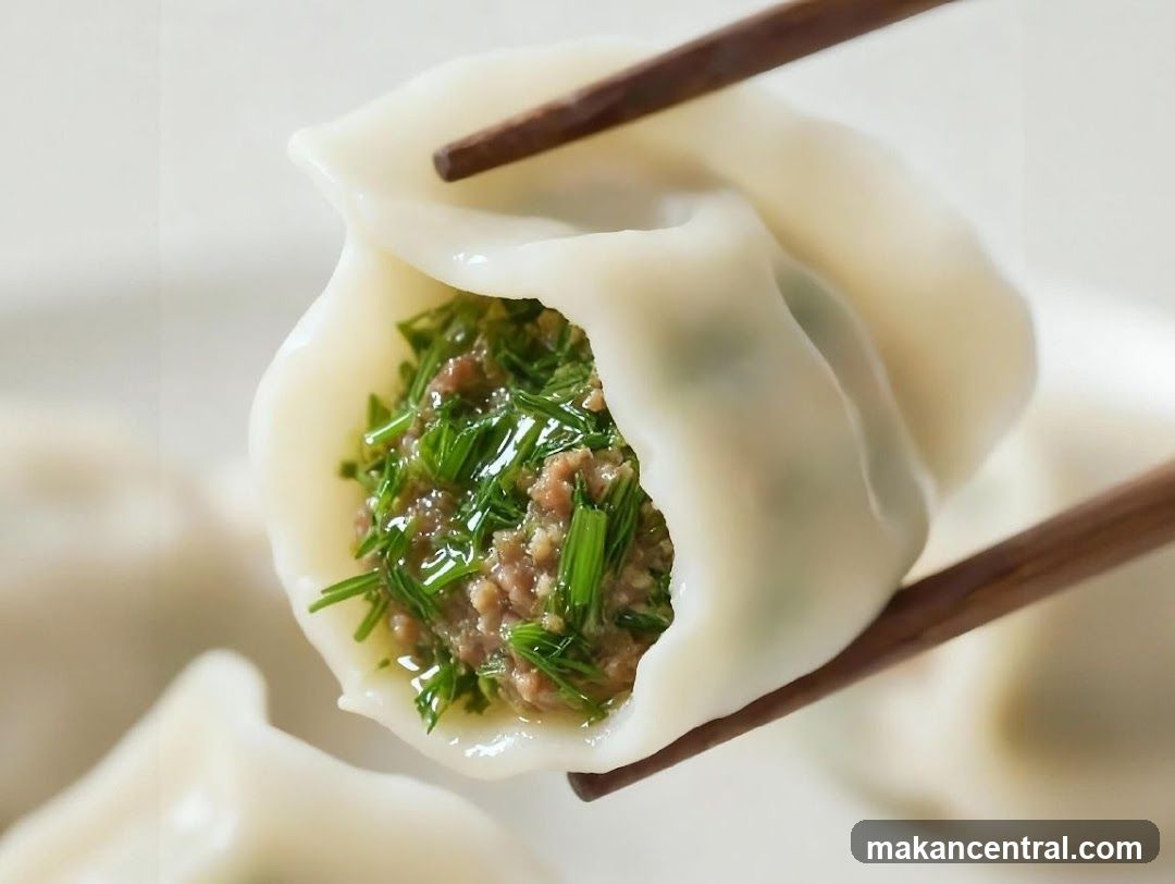 Dumpling with chopsticks