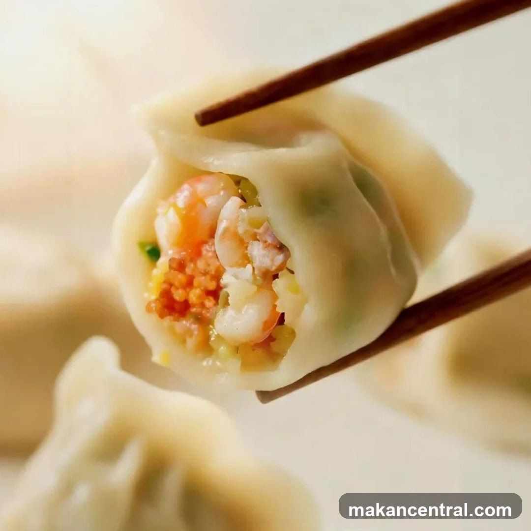 Dumpling with chopsticks