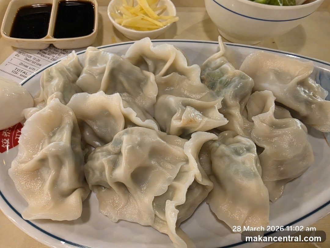 Dumplings with condiments