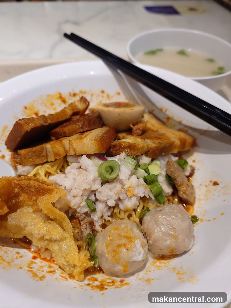 Noodle Dish with Accompanying Soup