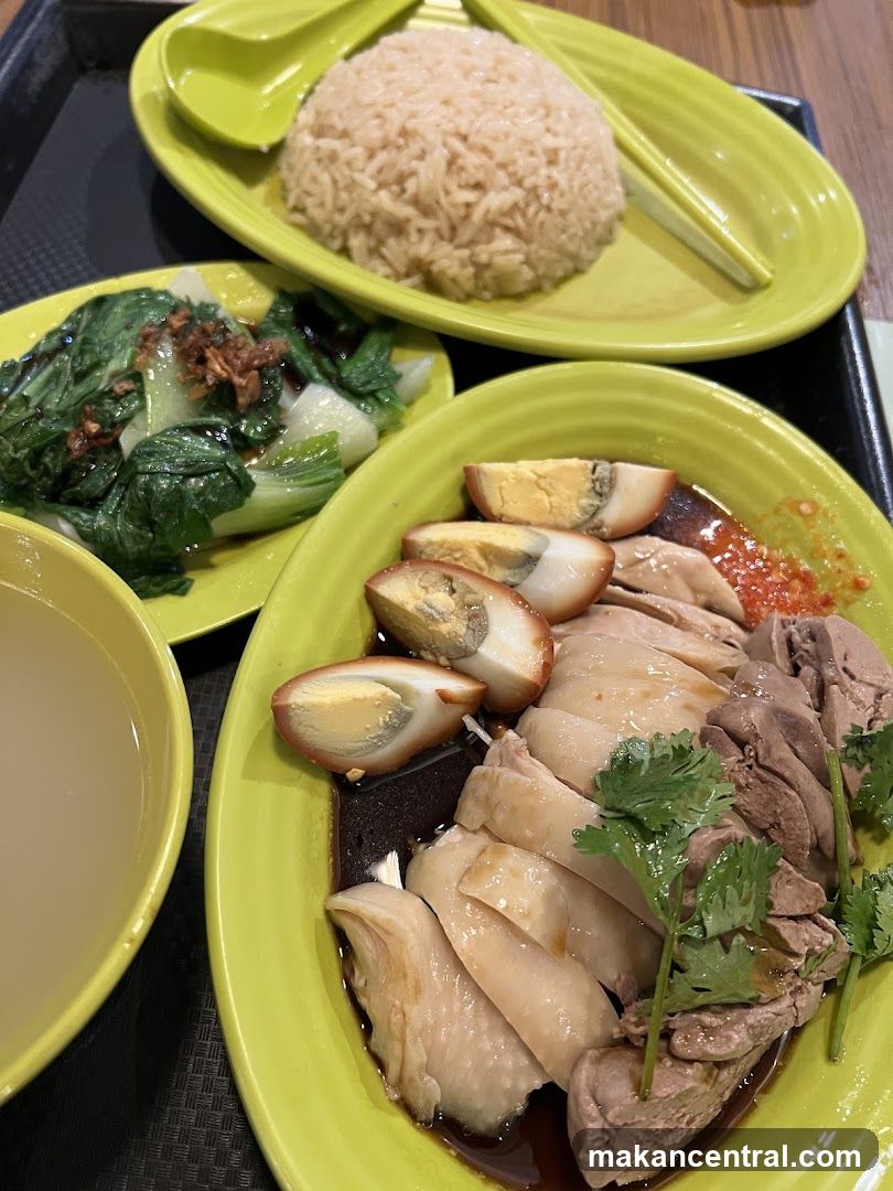 Food served on green plates