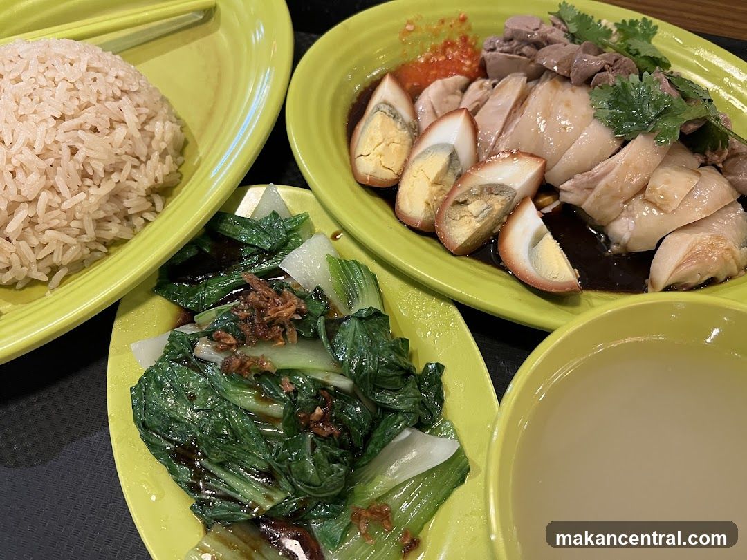 Food served on green plates