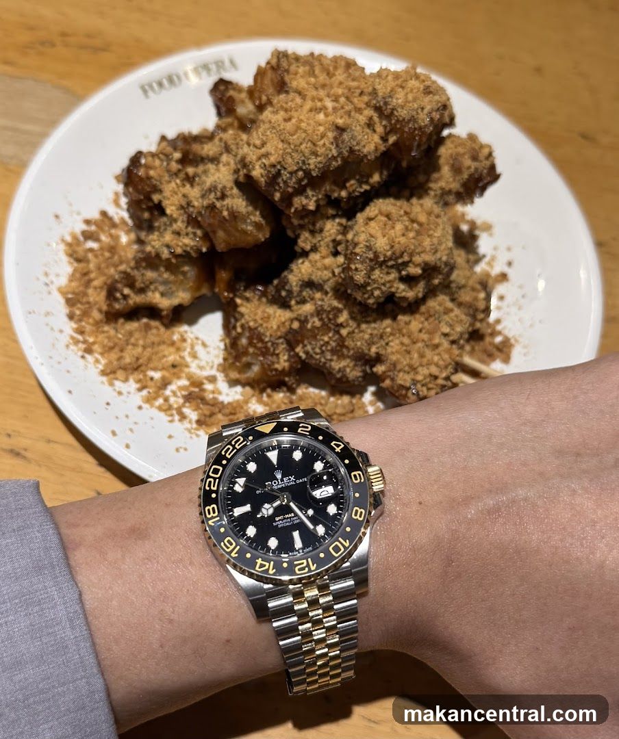 Food on Plate with Watch
