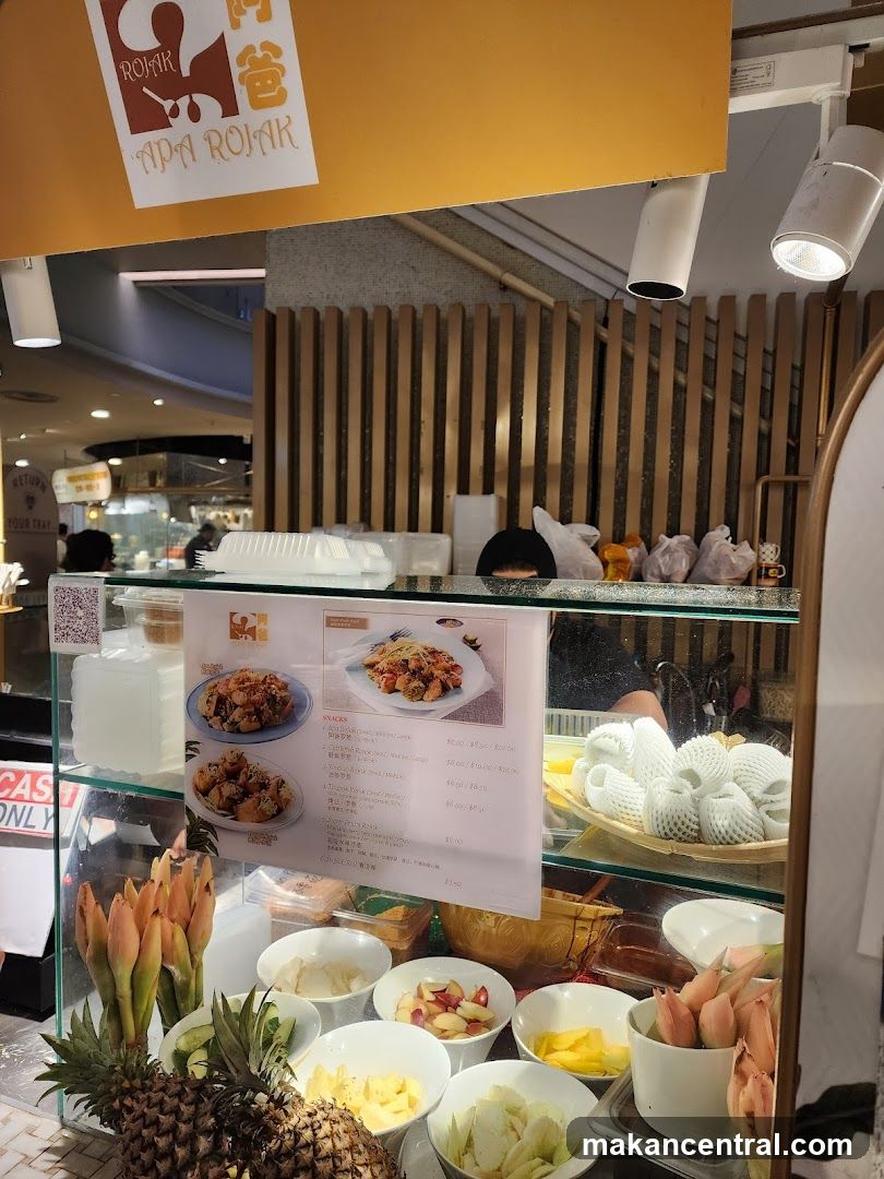 Food stall interior with display case