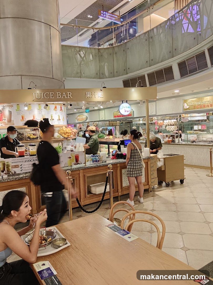 Interior of a shopping mall food court