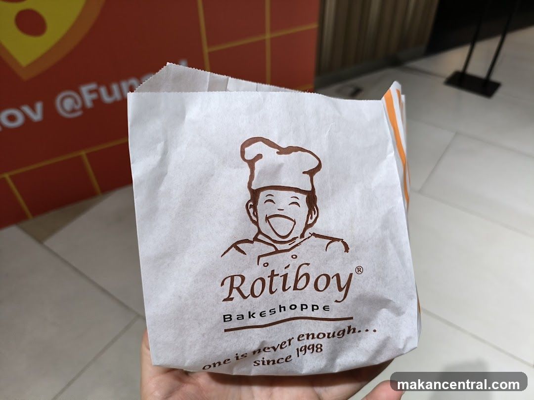 Rotiboy Bakeshoppe branded paper bag