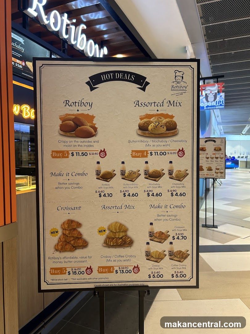 Rotiboy Hot Deals Menu Board