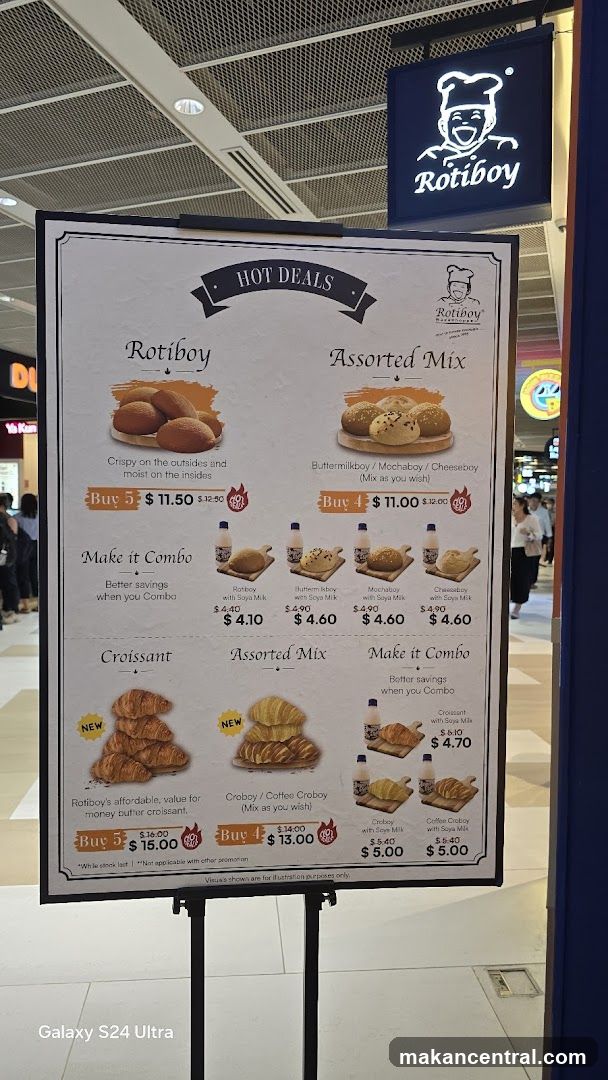 Rotiboy Menu Board in Mall