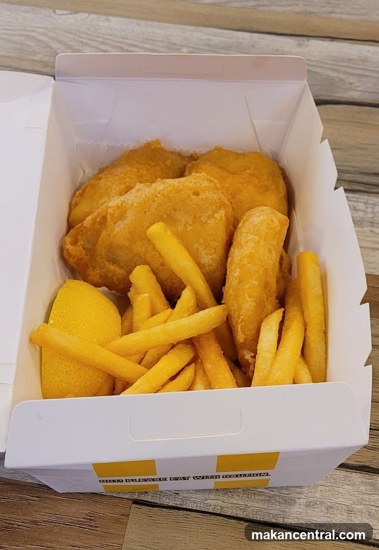 Fish and chips in box