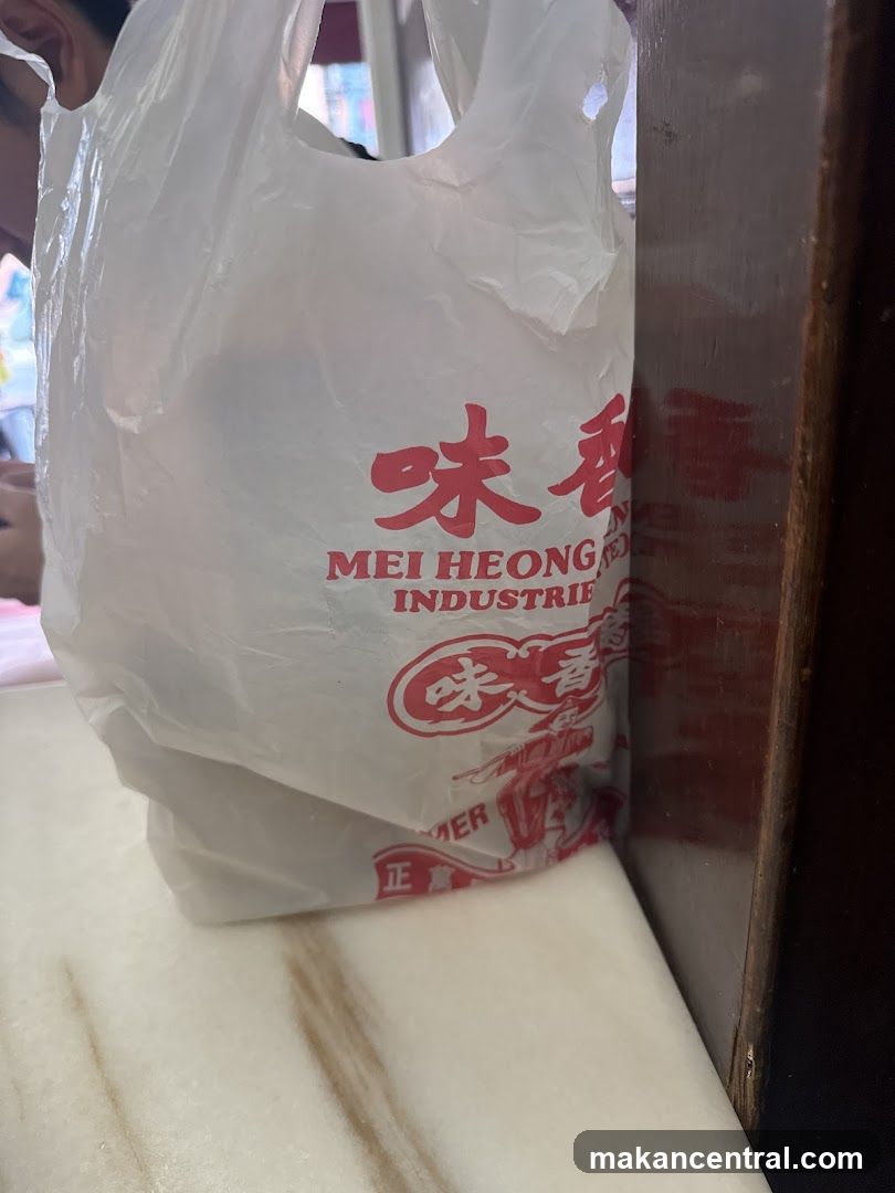 Plastic bag with shop branding