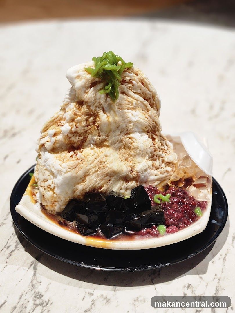 Ice cream dessert with toppings