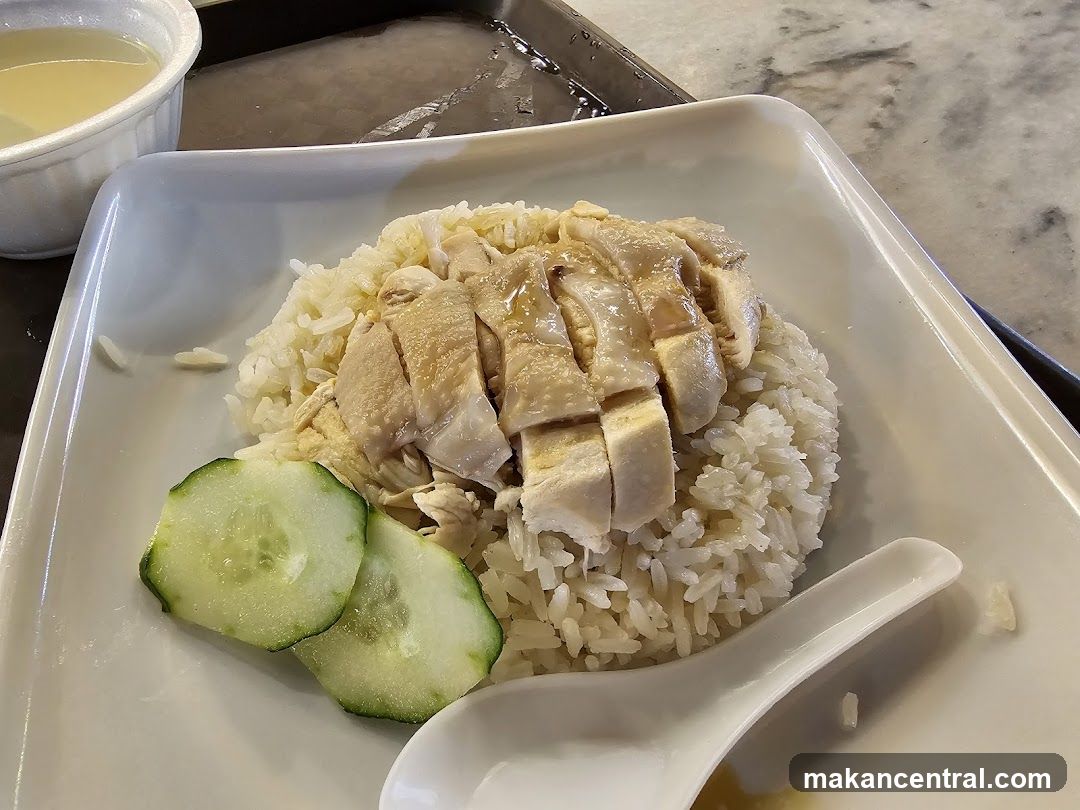 Hainanese chicken rice dish