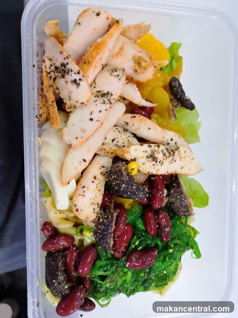 Salad in container