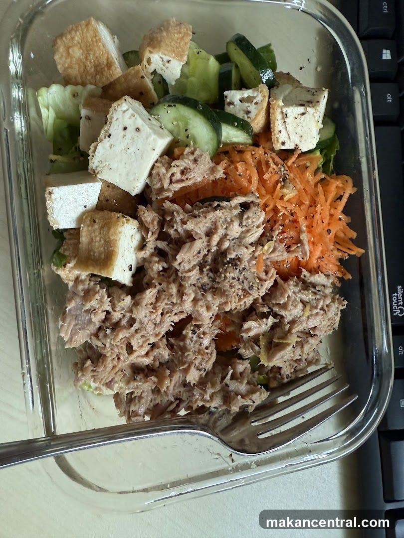Salad in container