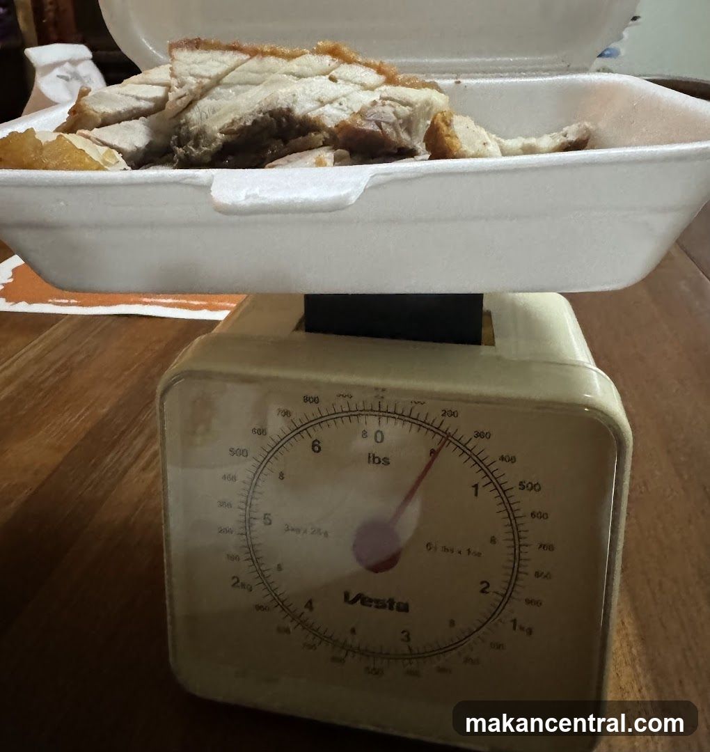 Food on weighing scale