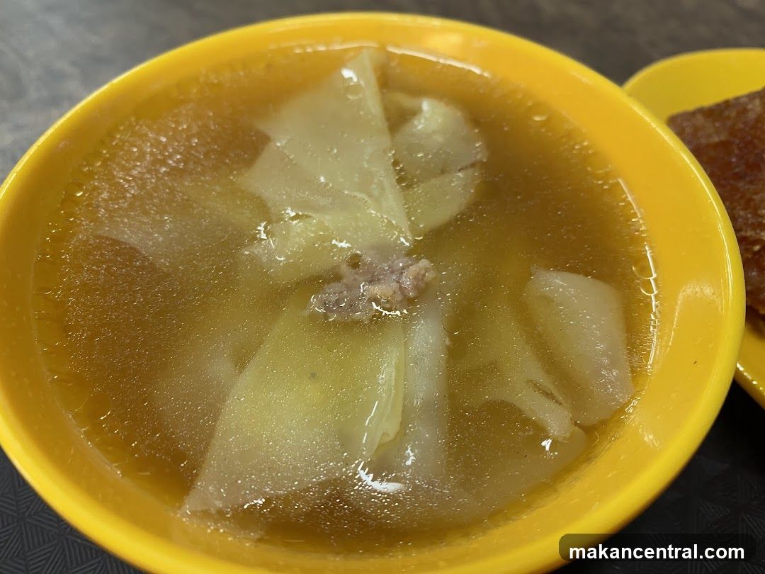 Soup in yellow bowl