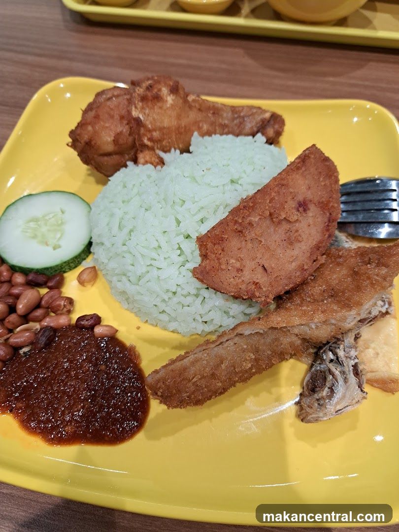 Food Plate on Yellow Tray