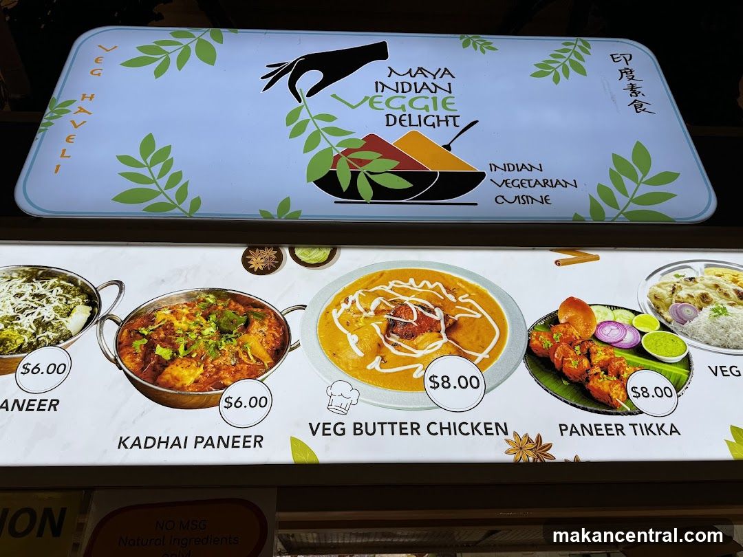 Maya Indian Veggie Delight Menu