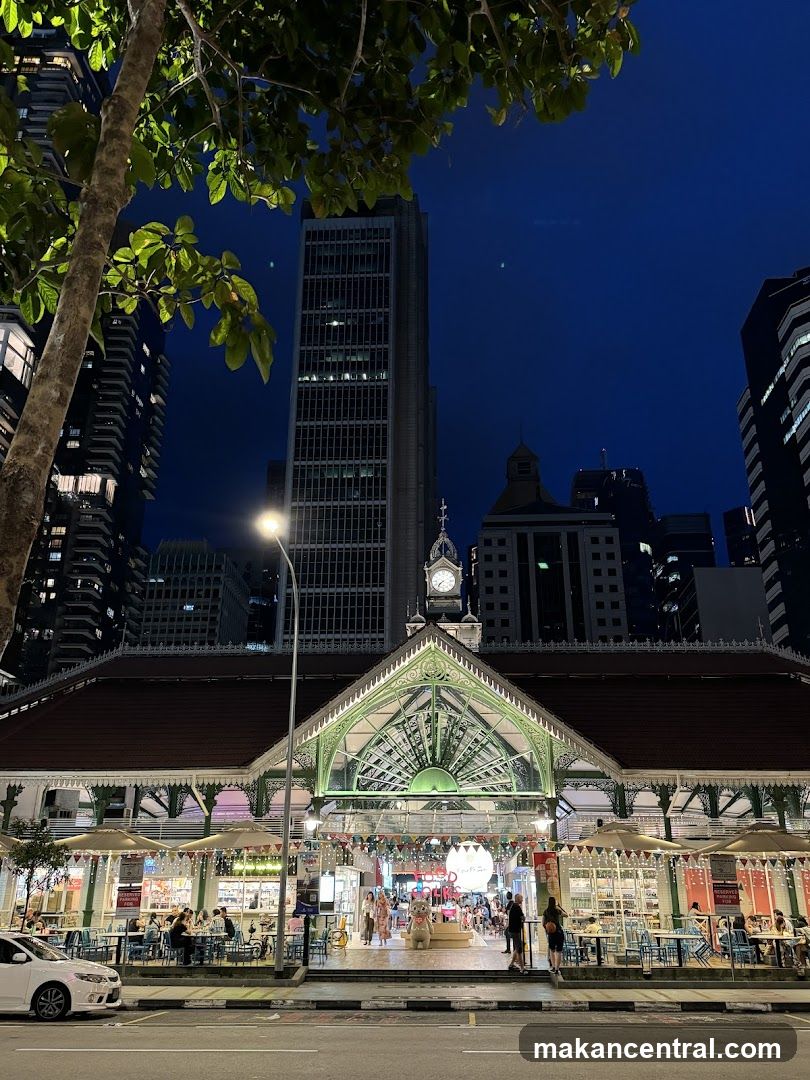 Nighttime Urban Scene with Historic Building