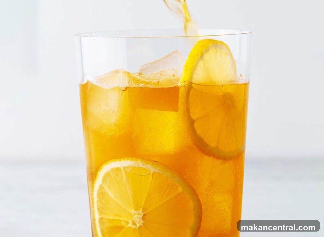 Lemonade being poured into a glass