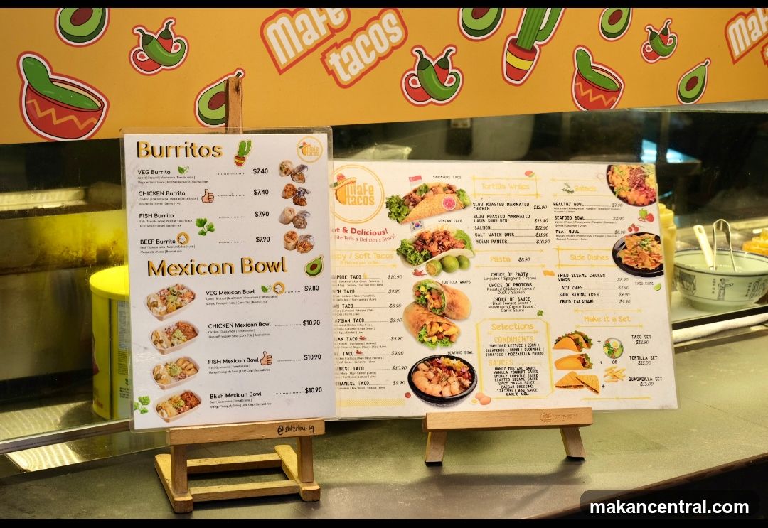 Mafe Tacos Menu Display