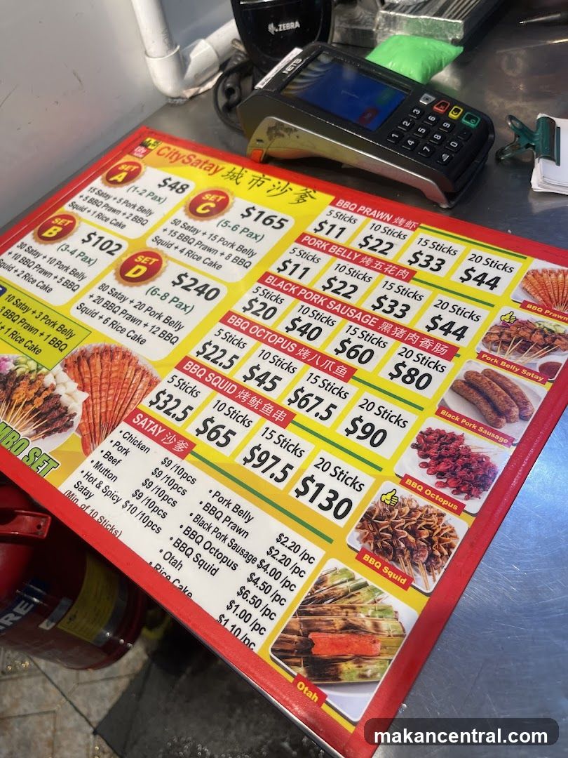 CitySatay Menu