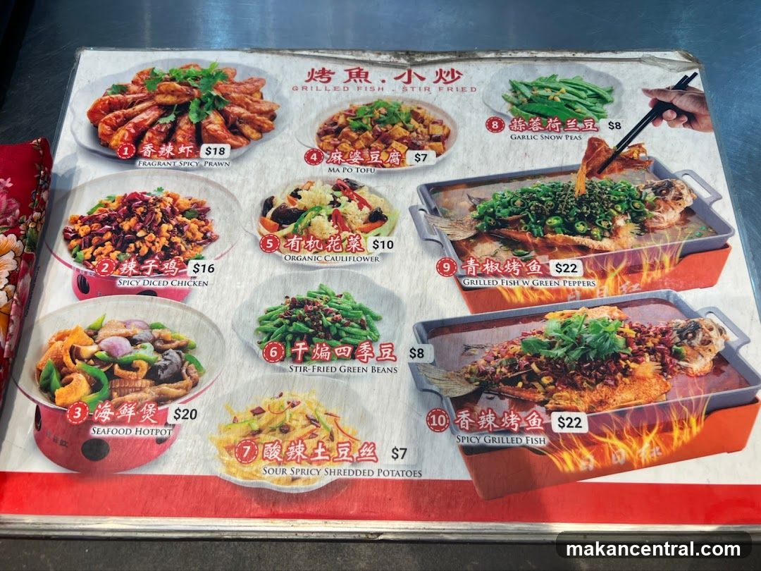 Grilled Fish & Stir Fried Menu