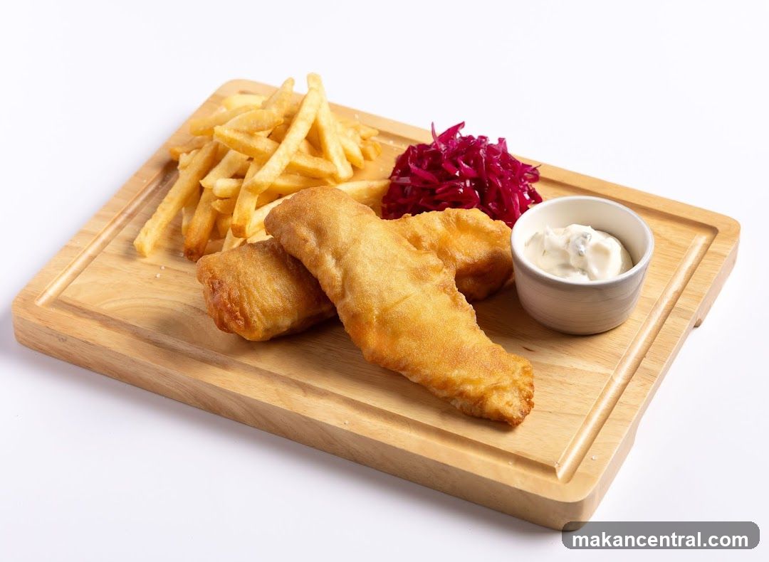 Fish and Chips with Side Dishes